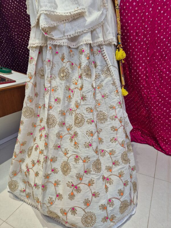 Rajasthani Khadi Lehenga Choli Set with Traditional Hand Embroidery