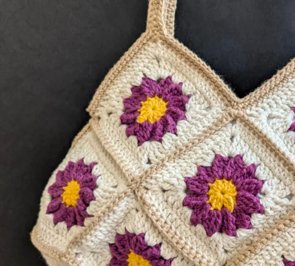 Granny Square Crochet Tote Bag