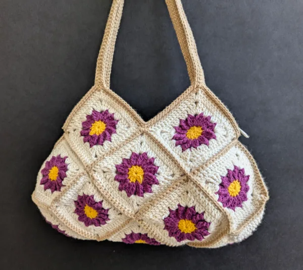 Granny Square Crochet Tote Bag