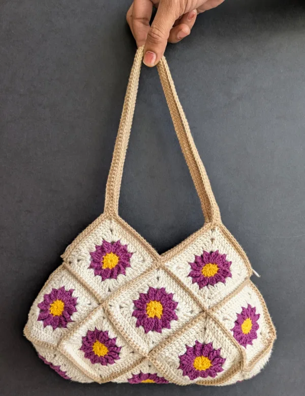 Granny Square Crochet Tote Bag
