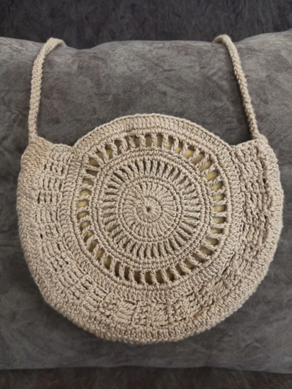 Hand-Crocheted Round Boho Crossbody Bag (2)