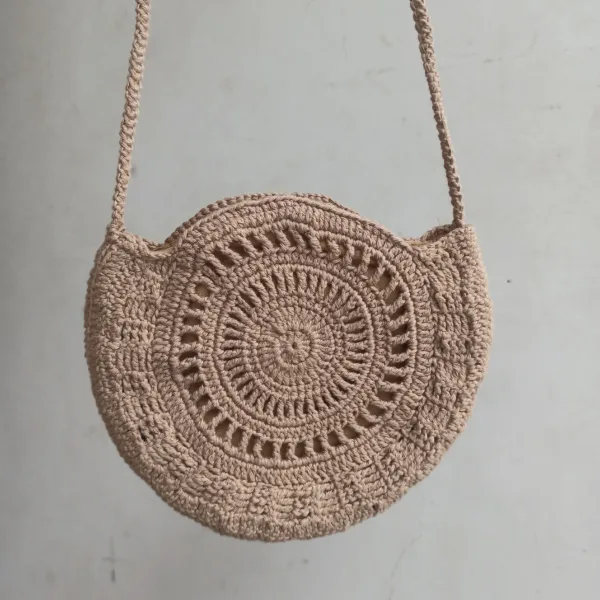 Hand-Crocheted Round Boho Crossbody Bag (2)
