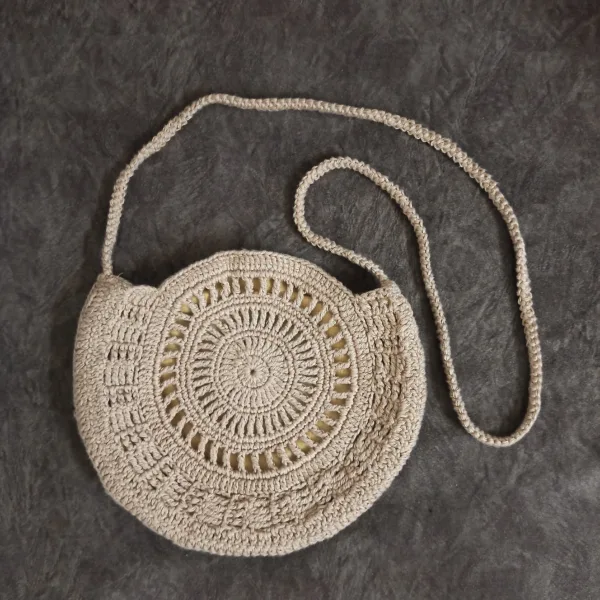 Hand-Crocheted Round Boho Crossbody Bag (2)