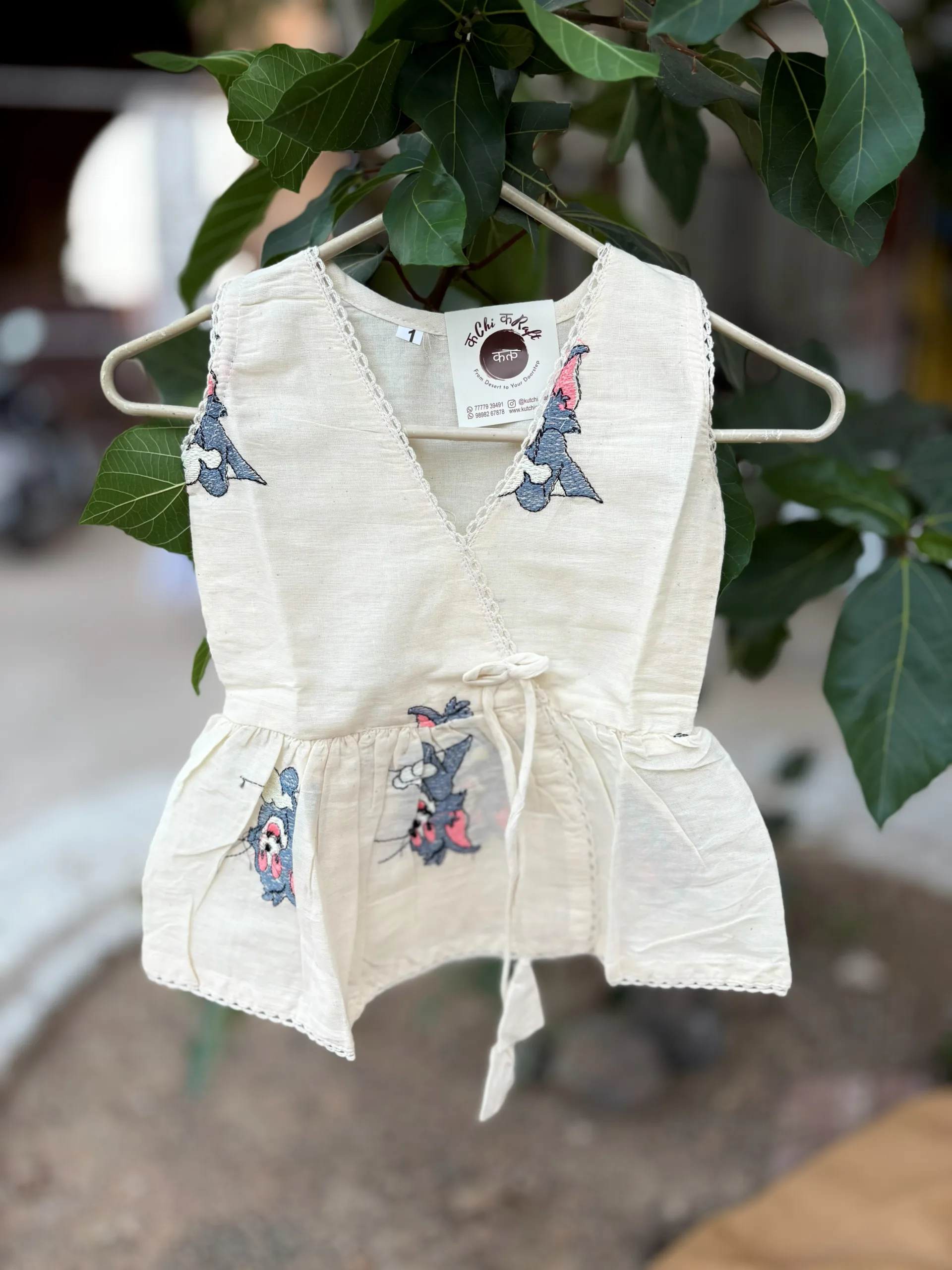 Tom and Jerry pattern khadi cotton kids wear