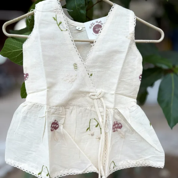 Kids Short Top For Girl | Khadi Cotton | Multi Color - 2