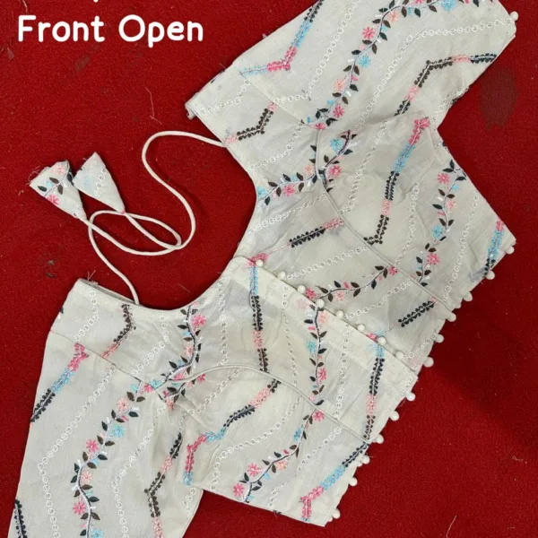 front-open-grey-embroidered-blouse-new-design-2025
